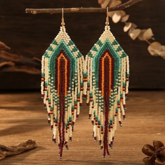 Free People Jewelry - NEW Beautiful long beaded earrings